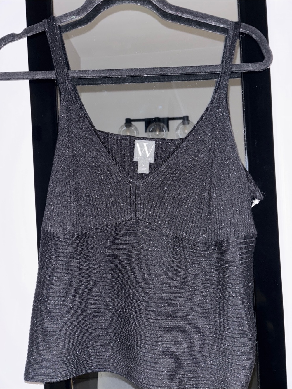 Worthington Black Ribbed Knit Tank Top